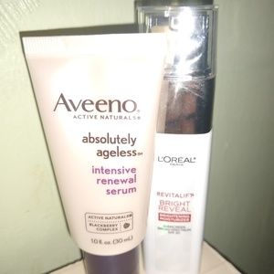 Aveeno Age renewal serum/Loreal bright reveal crea